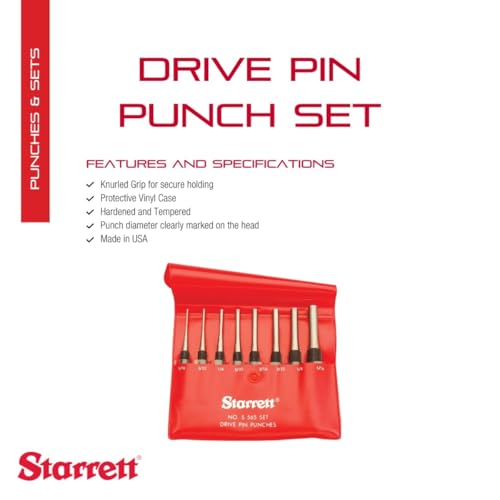 Starrett 드라이브 핀 펀치 세트 널링 그립 경화강 미국산 2번 사진