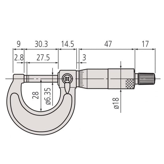 Mitutoyo 외측 마이크로미터 103-177 0-1mm 0.001 래칫 2번 사진