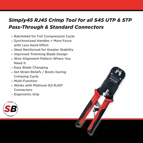 Simply45 RJ45 크림프 툴 S45-C100 UTP STP 패스스루 2번 사진