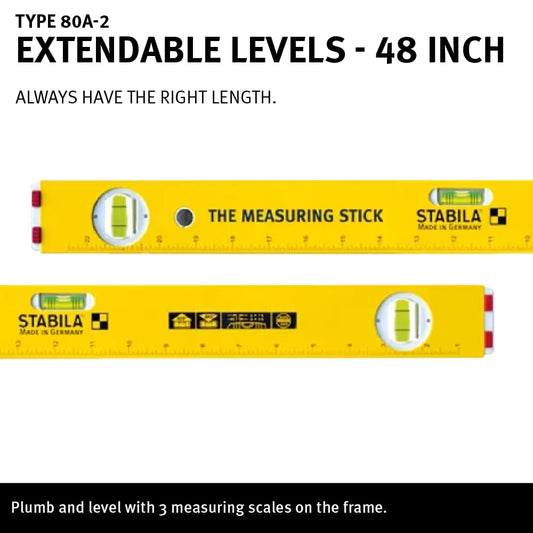 Stabila Type 80 AS 알루미늄 수평계 ±1/32인치 72인치 영구고정 바이알 2번 사진