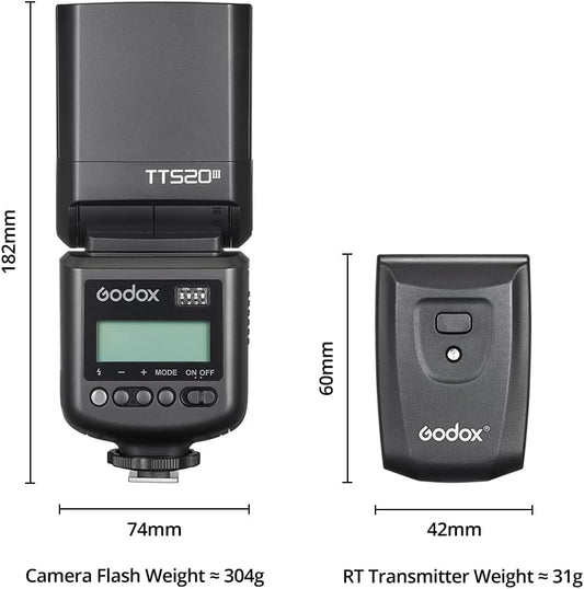 GODOX TT520III 플래시 브래킷 433MHz 무선 수신기 내장 400회 풀파워 2번 사진