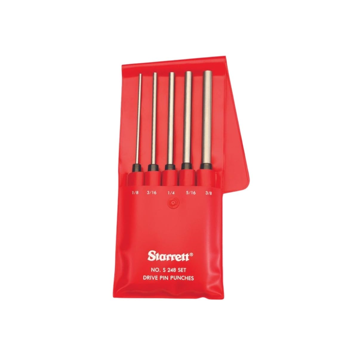 Starrett 엑스트라 롱 황동 드라이브 핀 펀치 세트 너얼드 그립 파우치 8번 사진
