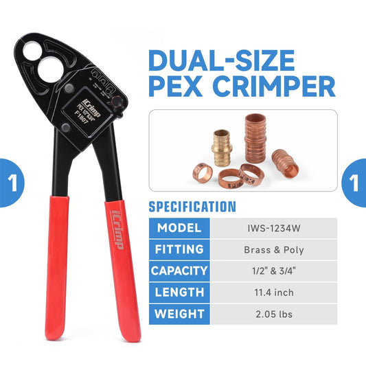 iCrimp IWS-1807CE PEX 압착 툴 키트 1/2'' 3/4'' F1807 크림퍼 튜빙 커터 2번 사진