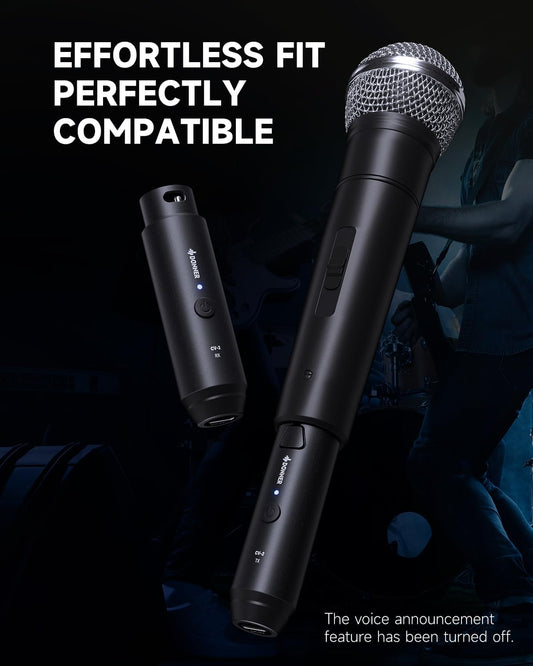 Donner CV-2 무선 XLR 마이크 송수신기 2.4GHz 24-bit/192kHz 동적 마이크용 2번 사진
