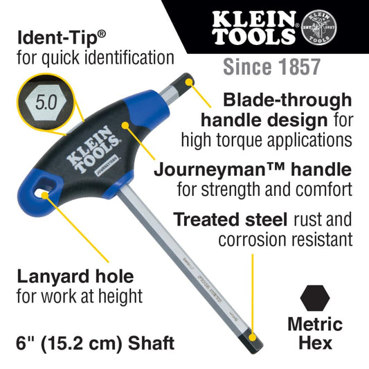 KLEIN TOOLS JTH68M T-핸들 육각 렌치 세트 9인치 10종 더블엔드 2번 사진