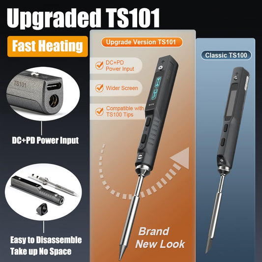 UY CHAN TS101 휴대용 스마트 납땜 인두기 키트 PD 65W DC 45W 온도조절 2번 사진