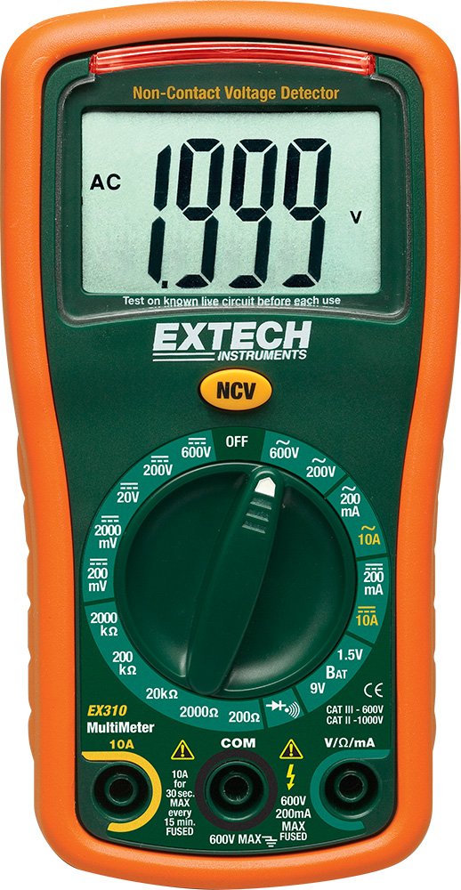 Extech EX360 소형 디지털 멀티미터 AC DC 전압 전류 저항 다이오드 연속성 배터리 테스트 NCV 3번 사진