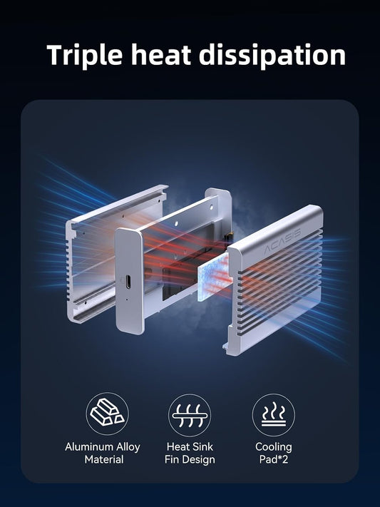 ACASIS 40Gbps M.2 NVMe SSD 인클로저 알루미늄 열 방출 핀 USB4 지원 TBU406 Pro 2번 사진