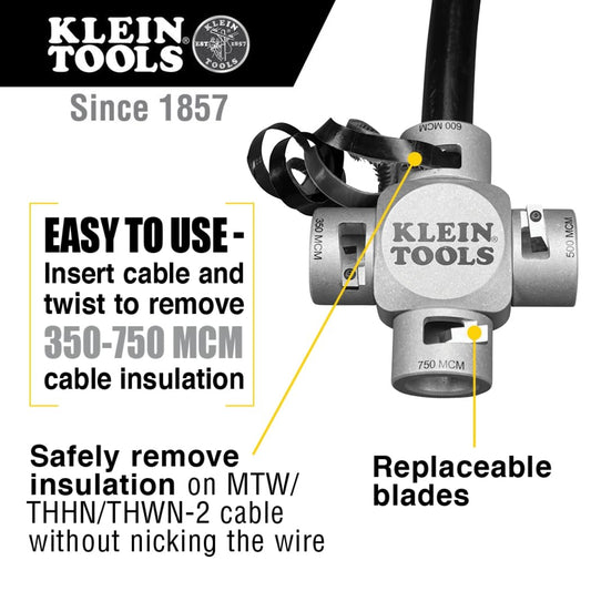 KLEIN TOOLS 대형 케이블 스트리퍼 21050 750-350 MCM MTW THHN THWN-2 2번 사진