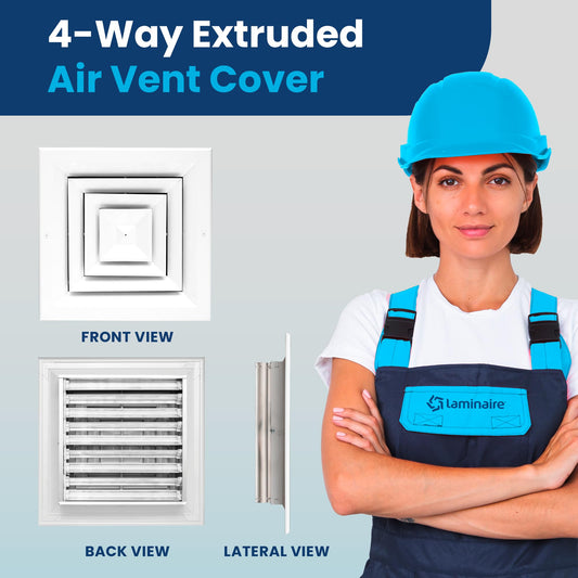 ACLAMINAIRE 천장용 4방향 알루미늄 HVAC 에어 디퓨저 10x10 덕트 2번 사진