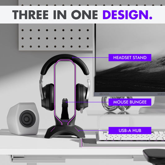 Tilted Nation RGB 헤드셋 스탠드 마우스 번지 2포트 USB 3.0 허브 게이밍 거치대 2번 사진