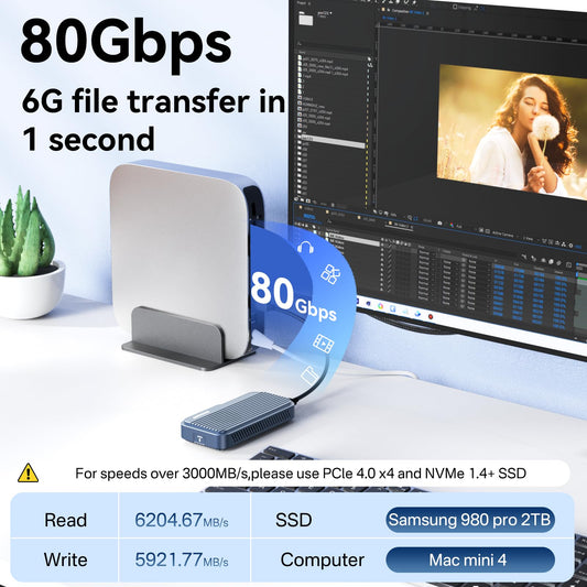 ANYOYO 80Gbps M.2 NVMe SSD 외장 케이스 8TB 썬더볼트 3/4/5/USB4 2번 사진