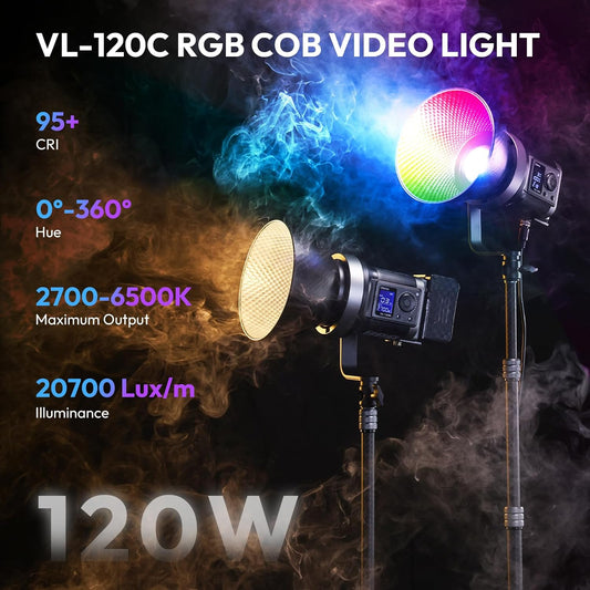 ULANZI RGB COB LED 비디오 라이트 120W 2700-6500K CRI95+ APP 제어 2번 사진