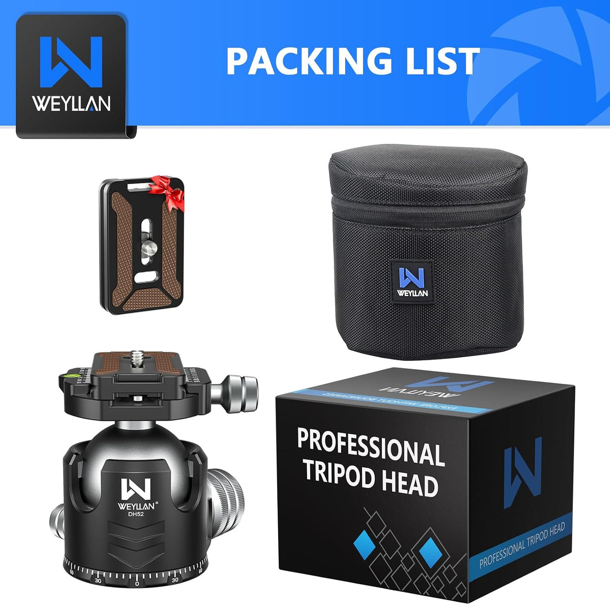 WEYLLAN DH52 Low Profile Ball Head 52mm 삼각대 헤드 66lbs 30kg 8번 사진