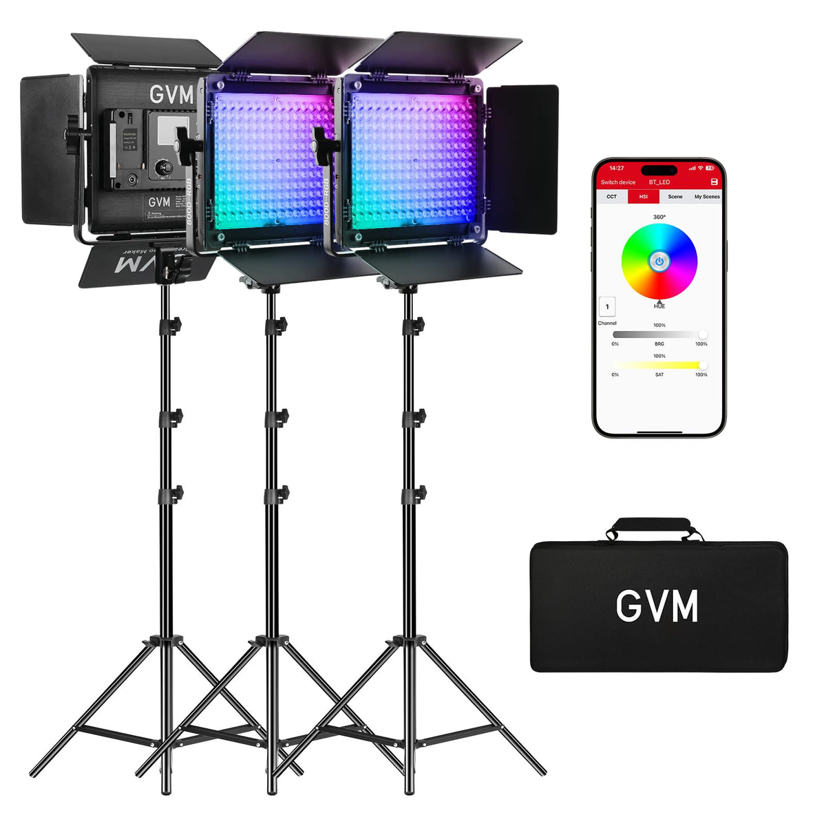 GVM Great Video Maker 800D RGB 비디오 조명 삼각대 10번 사진