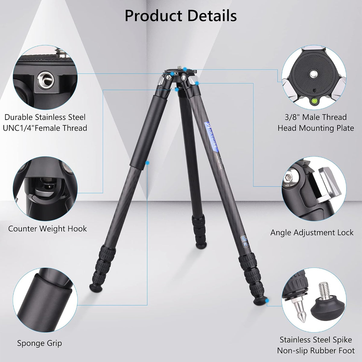 ARTCISE CT80C 탄소섬유 삼각대 55lbs 9번 사진