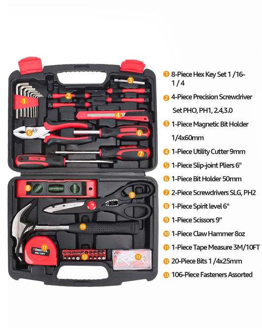 KingTool 가정용 수리 공구 세트 325Pcs 1/4인치 3/8인치 소켓 렌치 줄자 플라이어 2번 사진