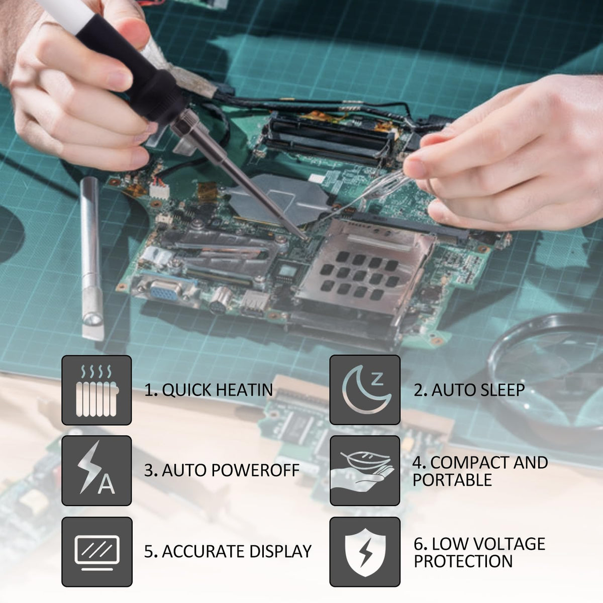 Deackimei 무선 납땜 인두 스테이션 Dewalt 20V Max 호환 9번 사진