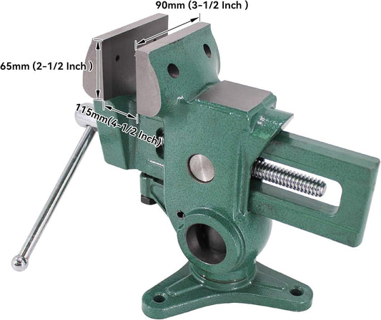 HFS Parrot Vise 다각도 바이스 3.5인치 360도 회전 8.9cm 목공 금속 가공 2번 사진