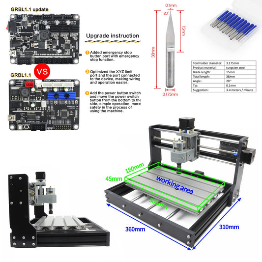 RATTMMOTOR CNC 라우터 조각기 3018 PRO 3축 GRBL DIY 키트 2번 사진