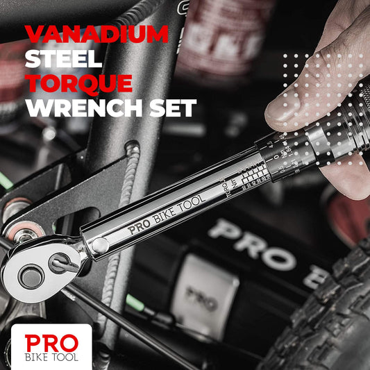 PRO BIKE TOOL 자전거 토크 렌치 세트 1/4인치 드라이브 2.2-16.9Nm 육각 렌치 포함 2번 사진