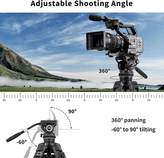 Cayer K10 Pro 삼각대 유압 헤드 75mm 베이스 22 Lb 2번 사진