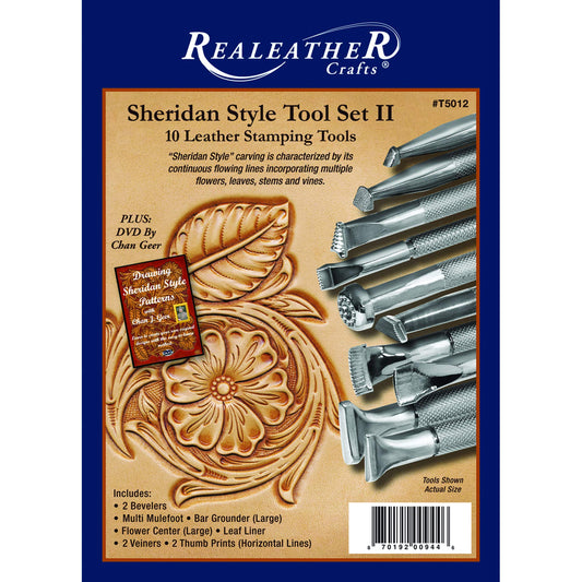 Realeather Sheridan Style Stamp Set II 가죽 공예용 크롬 도금 스탬프 10종 세트 2번 사진