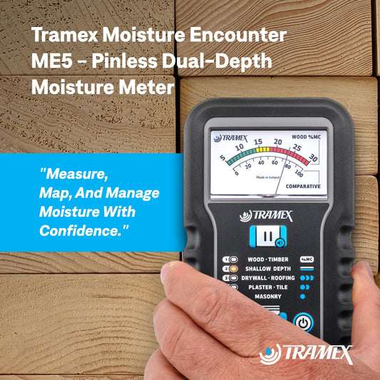 Tramex ME5 비파괴 핀리스 수분계 목재 5-30% 측정 30mm 깊이 2번 사진
