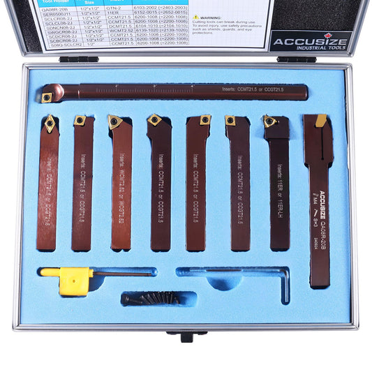 Accusize Industrial Tools 1/2인치 인덱서블 선반 터닝 보링 공구 세트 2번 사진