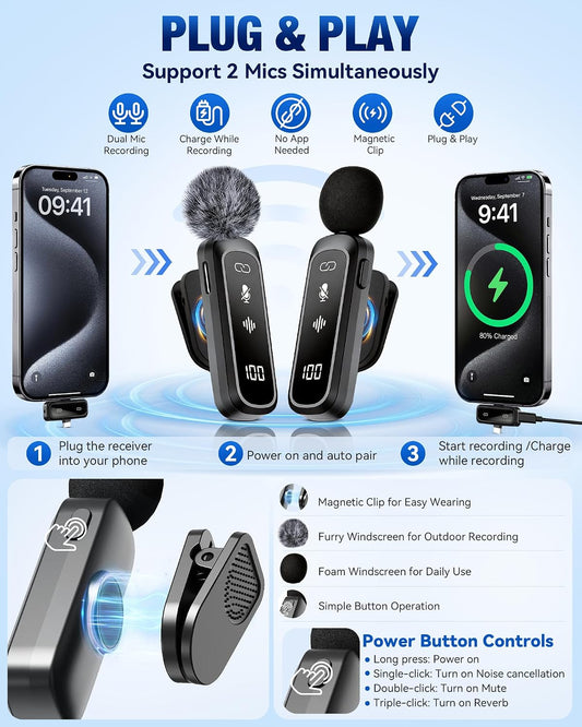 HUOMU 비디오 삼각대 vlogging kit 54인치 카메라 삼각대 테이블 삼각대 무선 마이크 RGB 필라이트 2번 사진