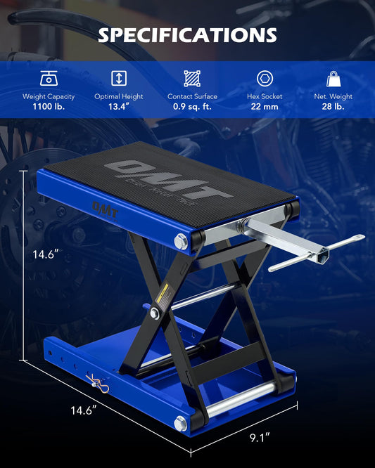 Orion Motor Tech 오토바이 리프트 1100lb 스쿠터 잭 T 핸들 3/8 소켓 체인 브러시 포함 2번 사진