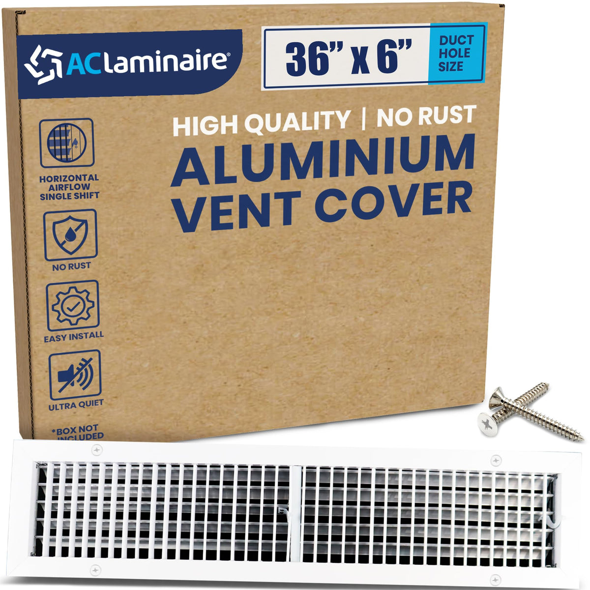 ACLAMINAIRE 알루미늄 싱글 디플렉션 조절식 에어 서플라이 레지스터 덕트 홀 장식 환기구 커버