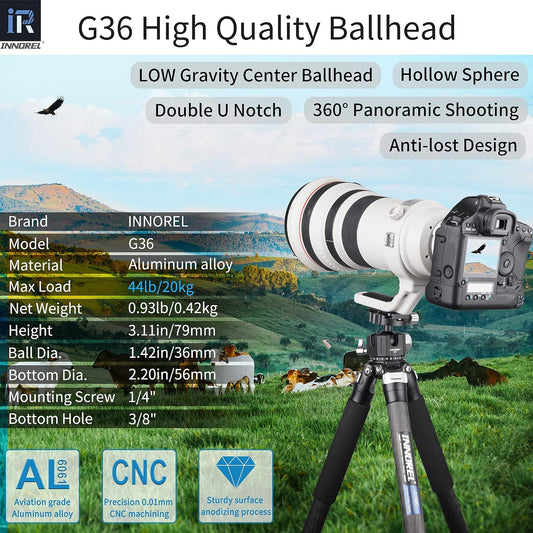 INNOREL G36 저중심 삼각대 볼헤드 44lb/20kg 2번 사진