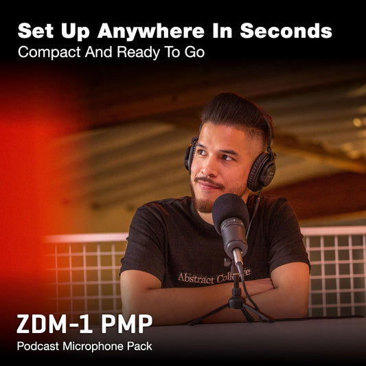 Zoom ZDM-1 팟캐스트 다이내믹 마이크 팩 헤드폰 삼각대 윈드스크린 XLR 케이블 세트 2번 사진