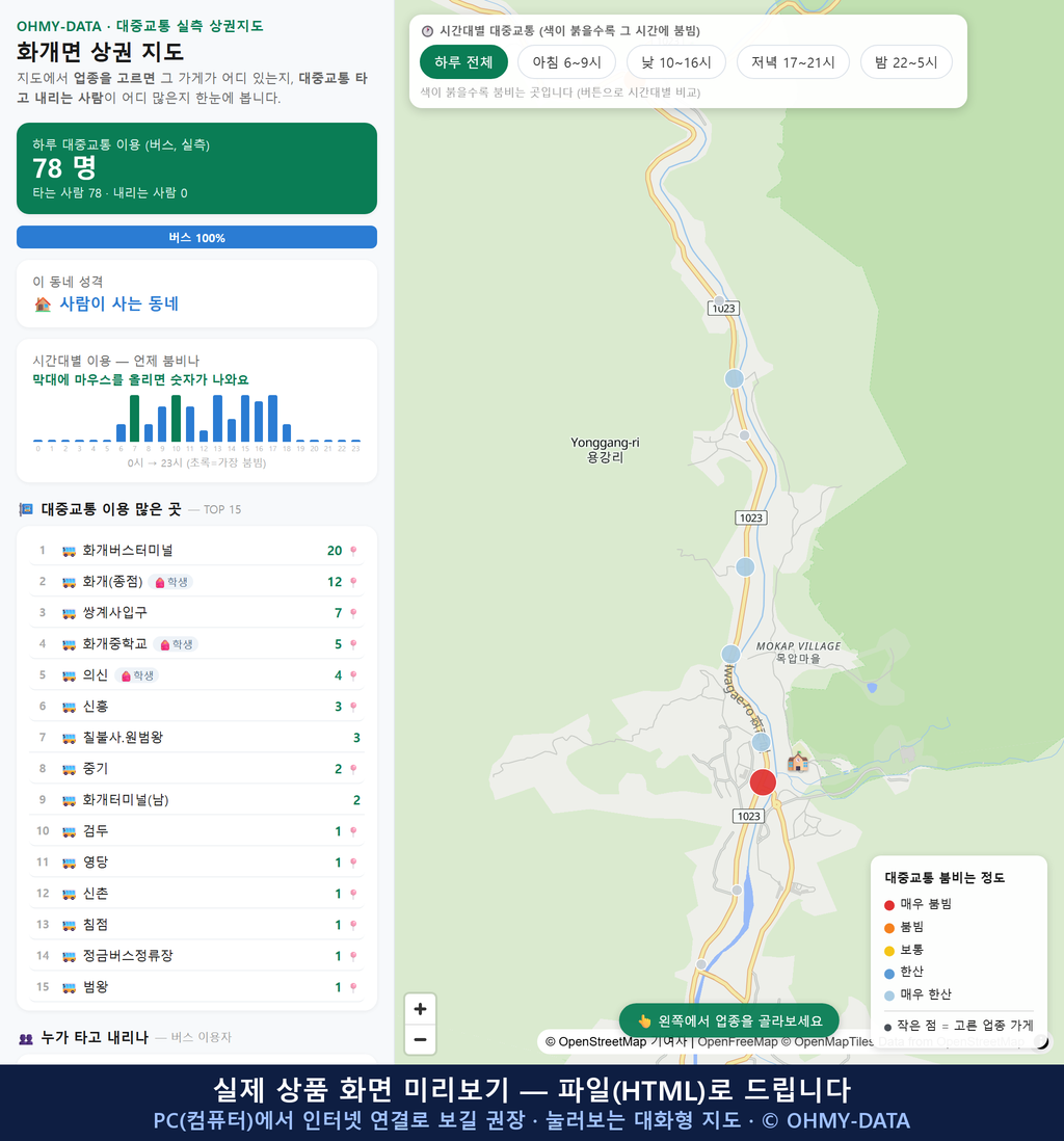 인터랙티브 지도 미리보기(실제 상품은 클릭형 HTML)