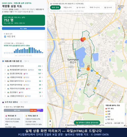 인터랙티브 지도 미리보기(실제 상품은 클릭형 HTML)