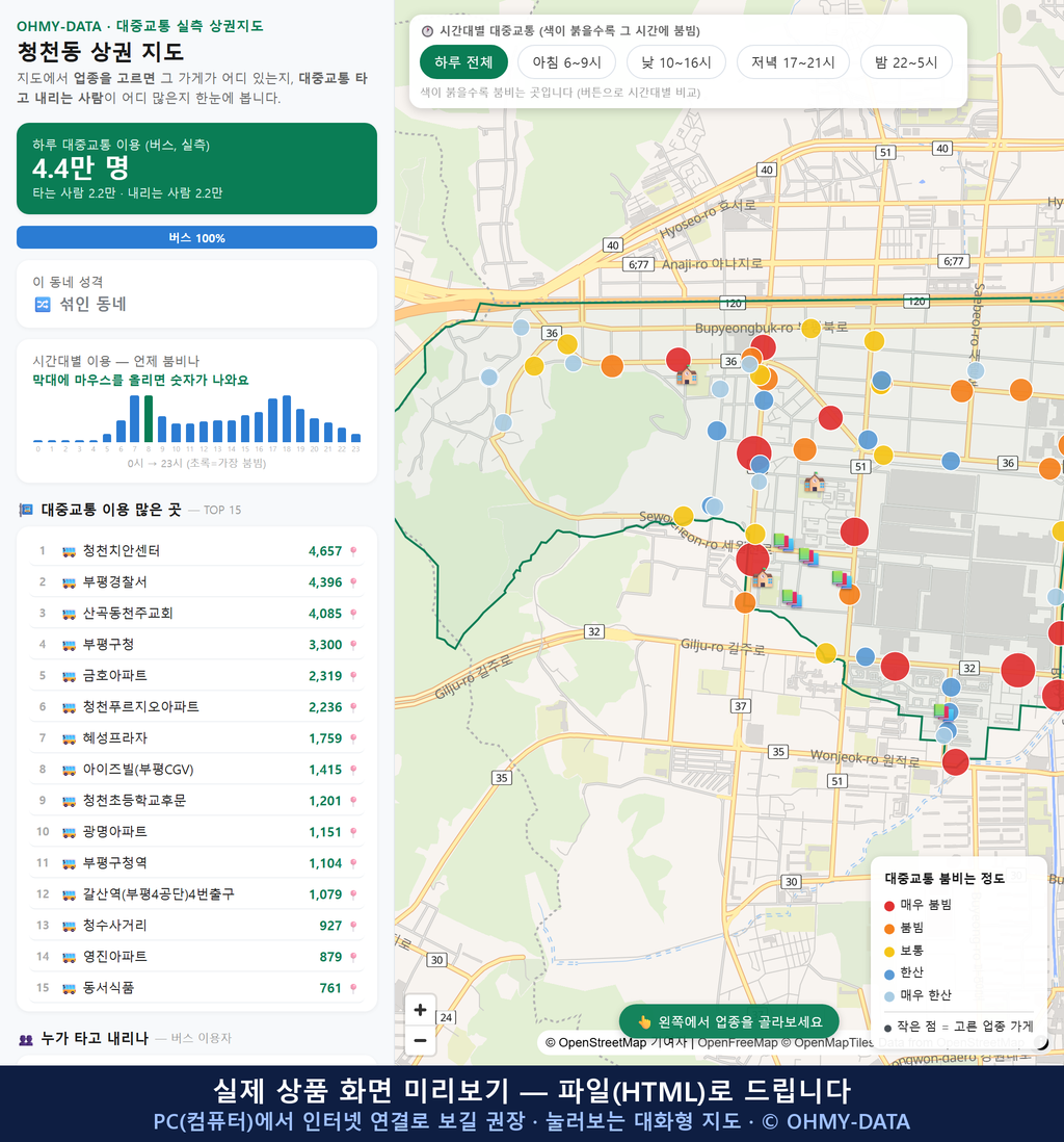 인터랙티브 지도 미리보기(실제 상품은 클릭형 HTML)
