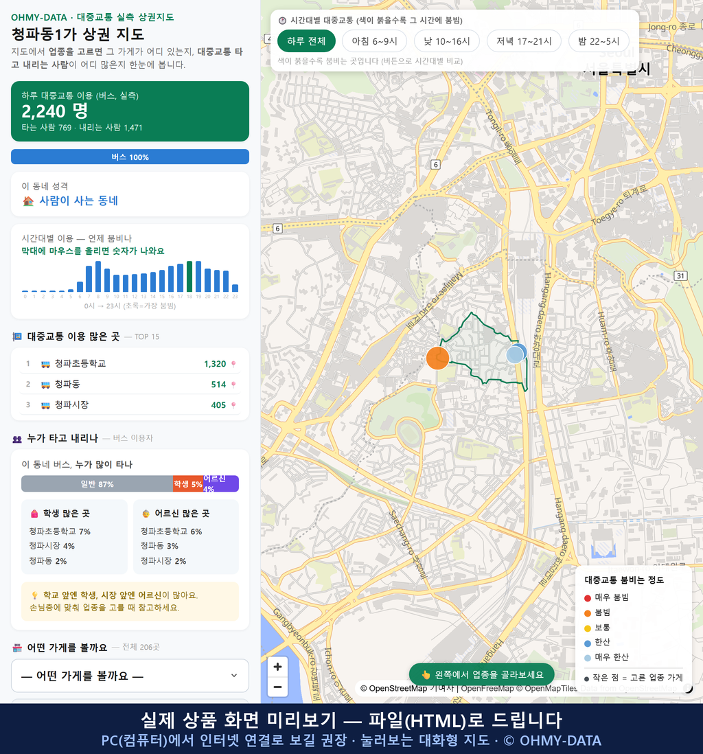 인터랙티브 지도 미리보기(실제 상품은 클릭형 HTML)