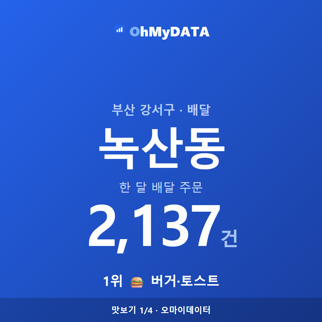 녹산동 맛보기 1/4