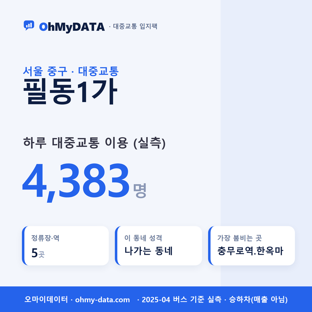 필동1가 대중교통 입지팩 표지
