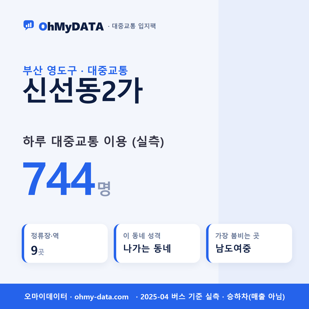 신선동2가 대중교통 입지팩 표지