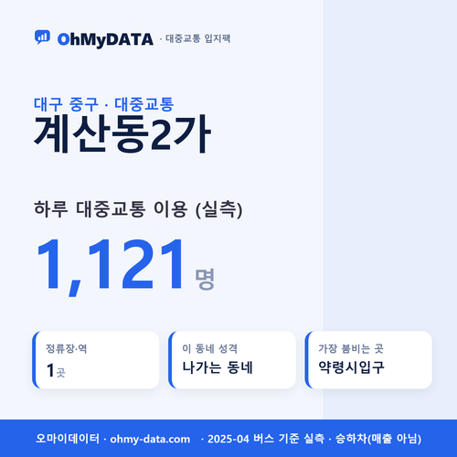 계산동2가 대중교통 입지팩 표지