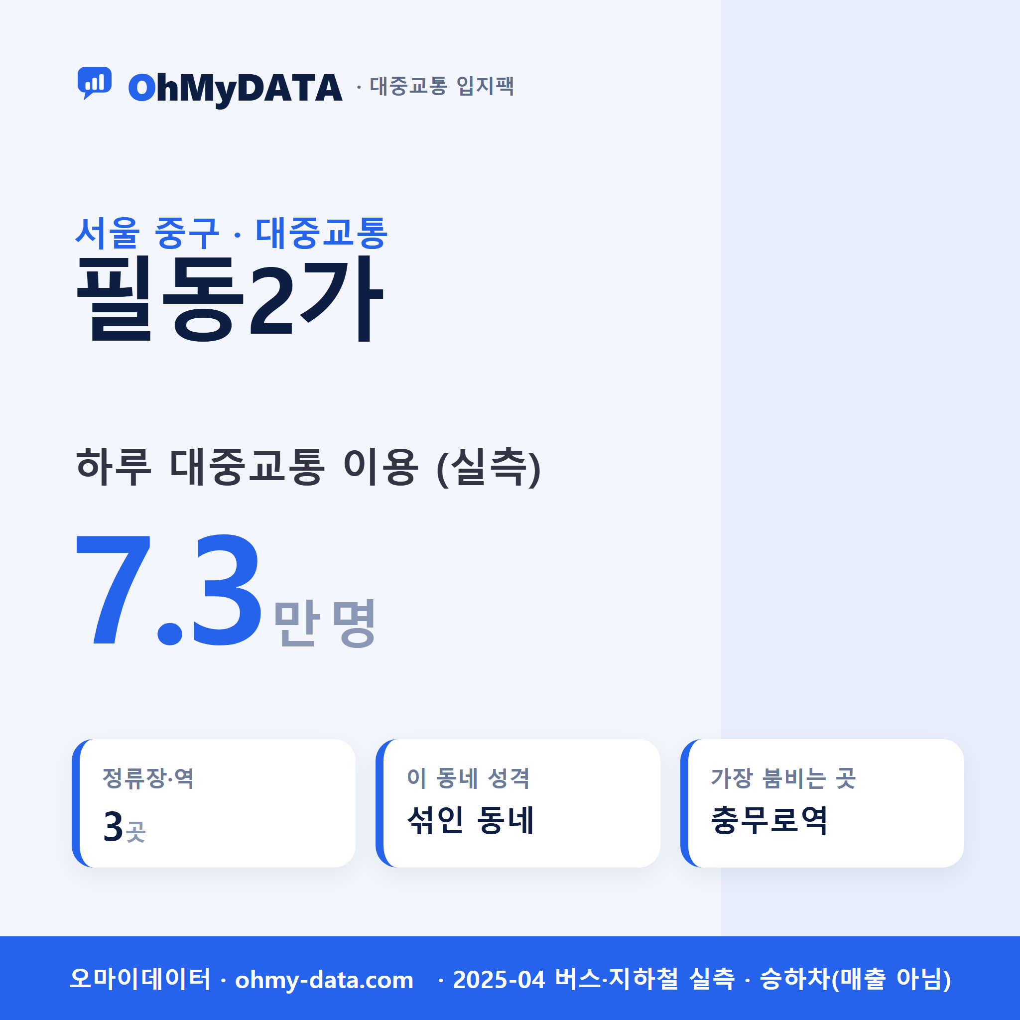 필동2가 대중교통 입지팩 표지