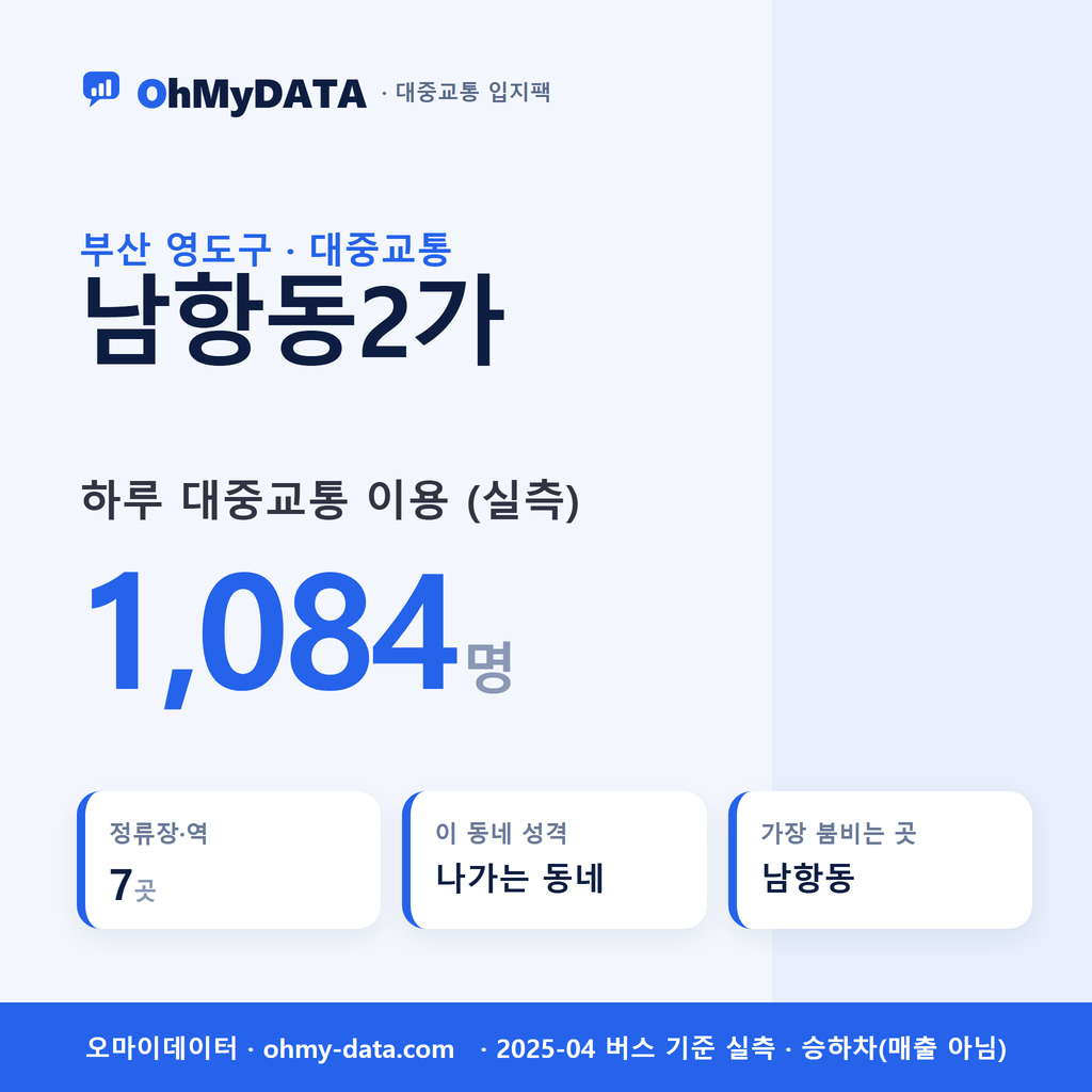 남항동2가 대중교통 입지팩 표지