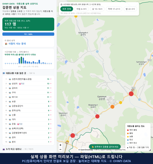 인터랙티브 지도 미리보기(실제 상품은 클릭형 HTML)