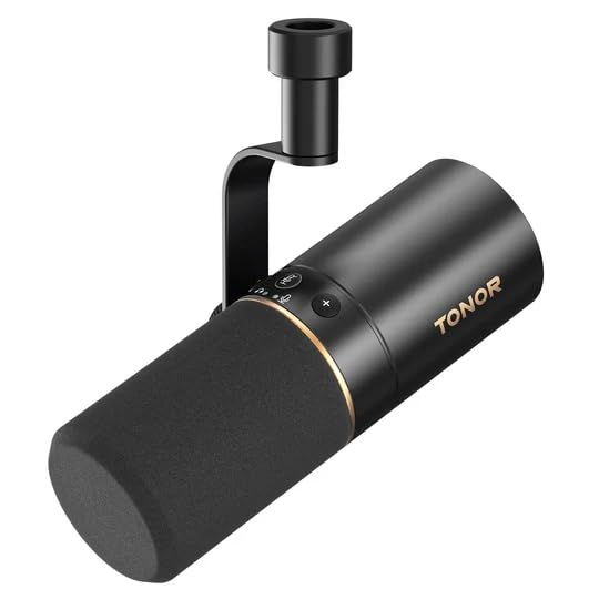 TONOR E7 다이내믹 팟캐스트 마이크 키트 XLR/USB 단일지향성 AI 소음 제거 탭 음소거 헤드폰 단자 10번 사진