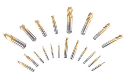 Accusize Industrial Tools H.S.S. 엔드밀 세트 TiN 코팅 멀티플루트 인치 메트릭 11번 사진