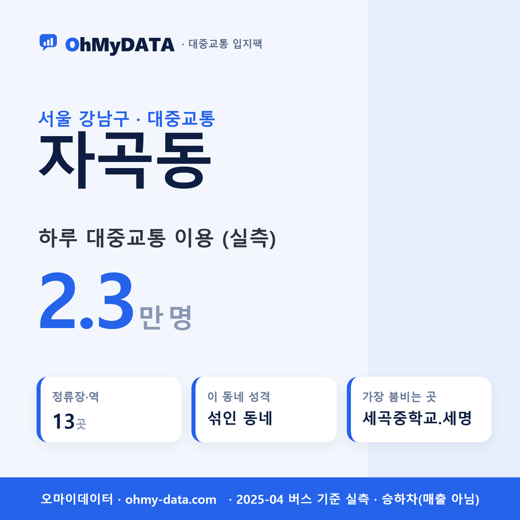 자곡동 대중교통 입지팩 표지