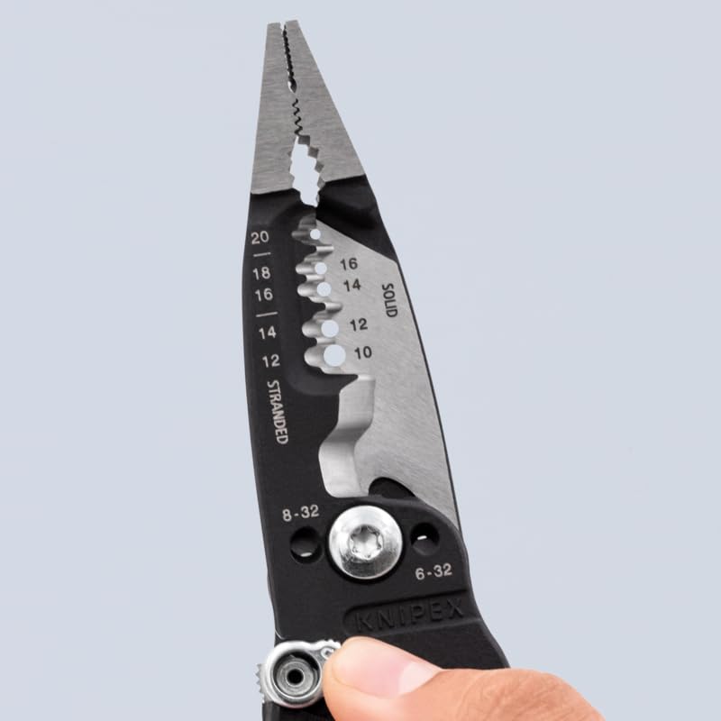 KNIPEX 단조 와이어 스트리퍼 10-20 AWG 6-32 8-32 나사 절단 9번 사진