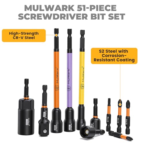 MULWARK 마그네틱 너트 드라이버 세트 88피스 PVC 커터 포함 3번 사진
